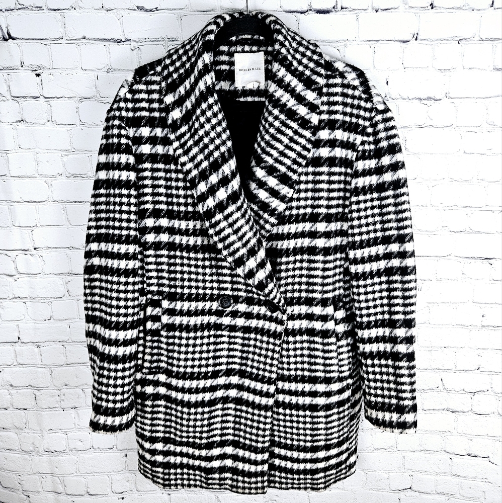 AVEC LES FILLES | brushed wool blend plaid houndstooth button blazer jacket